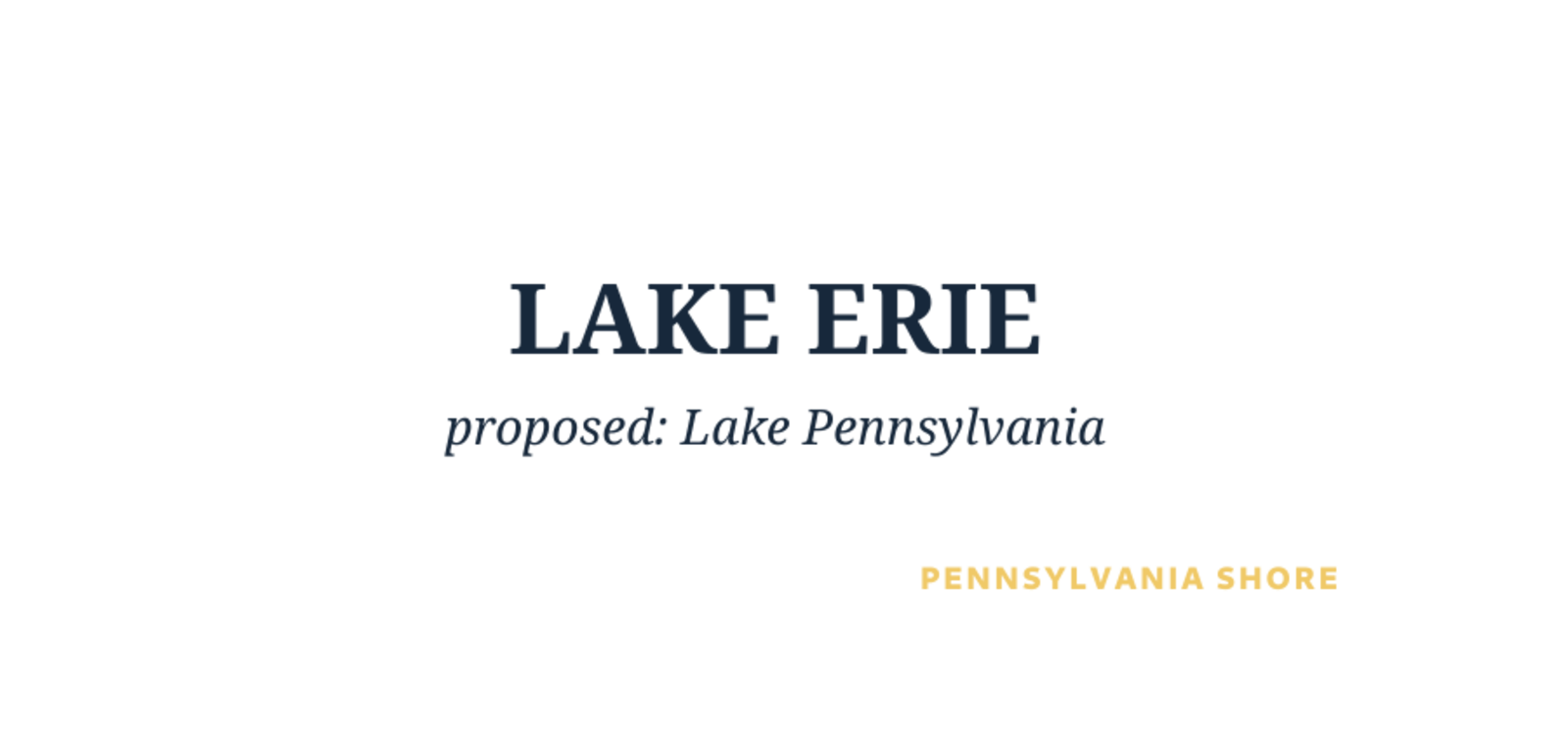 Stylized Lake Erie silhouette with Pennsylvania shoreline highlighted